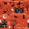 Castle Spooky Fabric | Castle Spooky Orange -Arts and Crafts A572 1 1