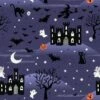 Castle Spooky Fabric | Castle Spooky Blue 1 Castle Spooky Fabric | Castle Spooky Blue -Arts and Crafts A572 2 1