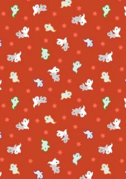 Castle Spooky Fabric | Spooky Ghosts Orange