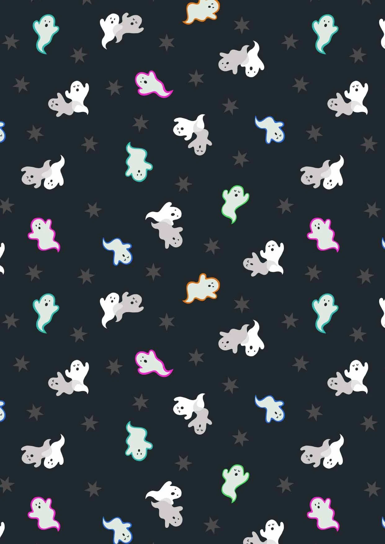 Castle Spooky Fabric | Spooky Ghosts Black 3 Castle Spooky Fabric | Spooky Ghosts Black