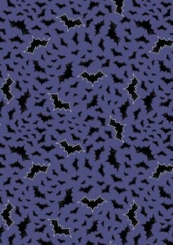 Castle Spooky Fabric | Bats Blue