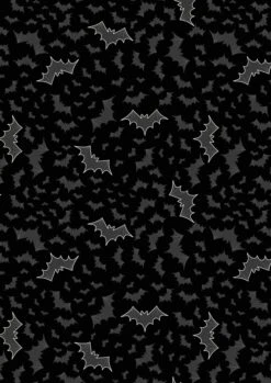 Castle Spooky Fabric | Bats Black