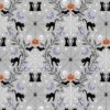Castle Spooky Fabric | Cobwebs & Cats Light Grey -Arts and Crafts A576 1 FQ