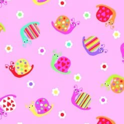 American Touch Flannel | Snails Pink