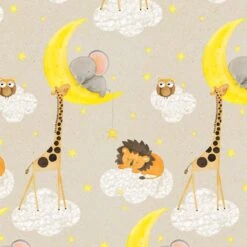 American Touch Flannel | Comfy Jungle Animals Tan