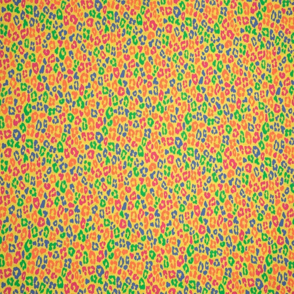 Jersey Cotton Fabric | Melange Panther Yellow Multi 3 Jersey Cotton Fabric | Melange Panther Yellow Multi
