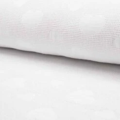 Jacquard Cotton Waffle Fabric | Heart Optical White