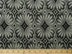 Jacquard Jersey | Floral Tile Black -Arts and Crafts E107467 06 3