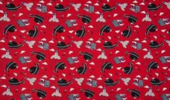 Jersey Cotton Fabric | Whales Red