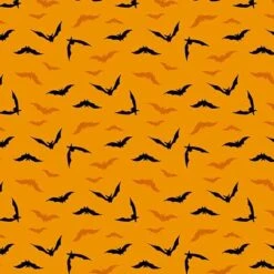 Midnight Haunt Halloween Fabric | Night Flight Terracotta