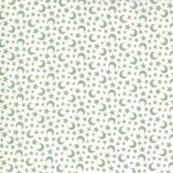 MODA Kitty Corn Fabric | Moons & Stars Green
