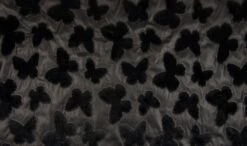 Faux Leather Fur Cut Out Fabric | Butterfly Black