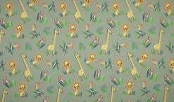 Jersey Cotton Fabric | Zoo Dusty Green