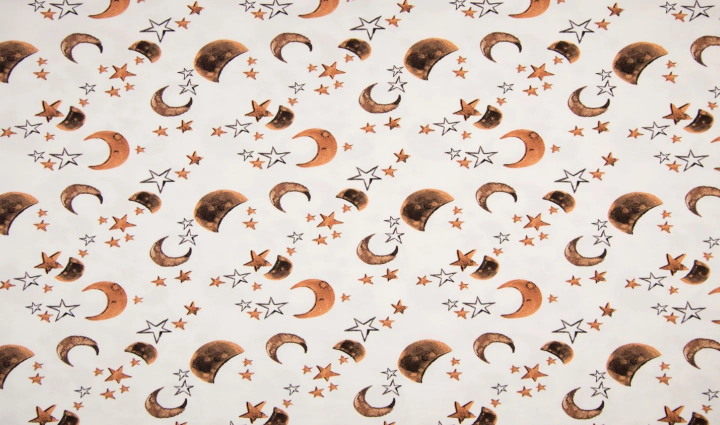 Jersey Cotton Fabric | Stars & Moon Camel 3 Jersey Cotton Fabric | Stars & Moon Camel - Image 2