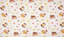 Jersey Cotton Fabric | Forest Animals White