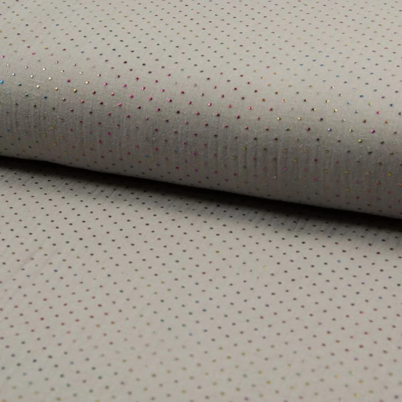 Double Gauze Fabric | Metallic Multi - Silver 3 Double Gauze Fabric | Metallic Multi - Silver