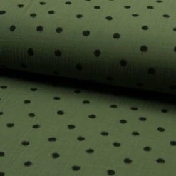 Double Gauze Fabric | Large Spot Khaki