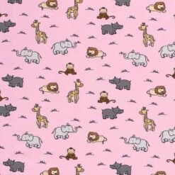 Cotton Rich Jersey Fabric | Charming Animals Pink -Arts and Crafts E108444 03 1