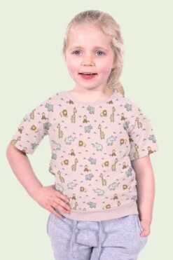 Cotton Rich Jersey Fabric | Charming Animals Pink