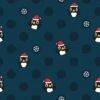 Christmas Jersey Fabric | Christmas Penguin Blue -Arts and Crafts E108681 01 1