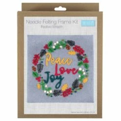 Needle Felting Kit With Frame | Festive Wreath -Arts and Crafts E109039 03 1