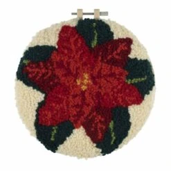 Punch Needle Kit With Hoop | Poinsettia -Arts and Crafts E109040 01 2