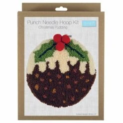 Punch Needle Kit With Hoop | Christmas Pudding -Arts and Crafts E109040 02 1