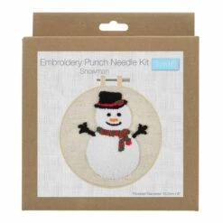 Embroidery Punch Needle Kit With Hoop | Snowman -Arts and Crafts E109041 05 1