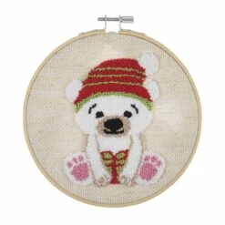 Embroidery Punch Needle Kit With Hoop | Bear -Arts and Crafts E109041 06 2