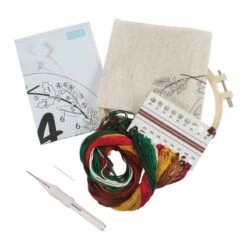 Embroidery Punch Needle Kit With Hoop | Monogram Wreath