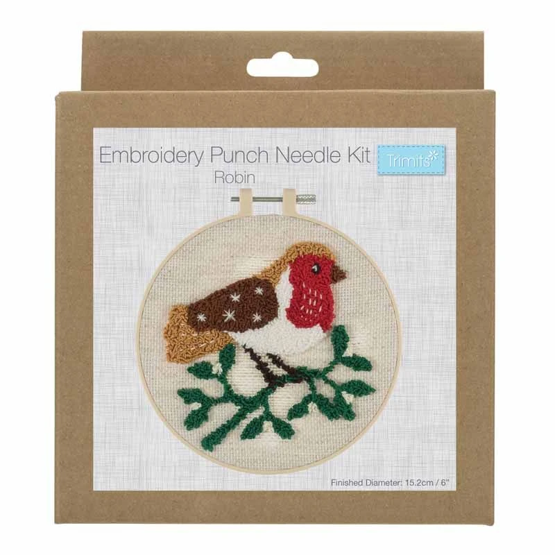 Embroidery Punch Needle Kit With Hoop | Robin 3 Embroidery Punch Needle Kit With Hoop | Robin
