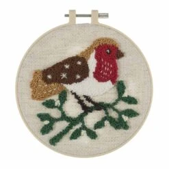 Embroidery Punch Needle Kit With Hoop | Robin 7 Embroidery Punch Needle Kit With Hoop | Robin -Arts and Crafts E109041 11 2