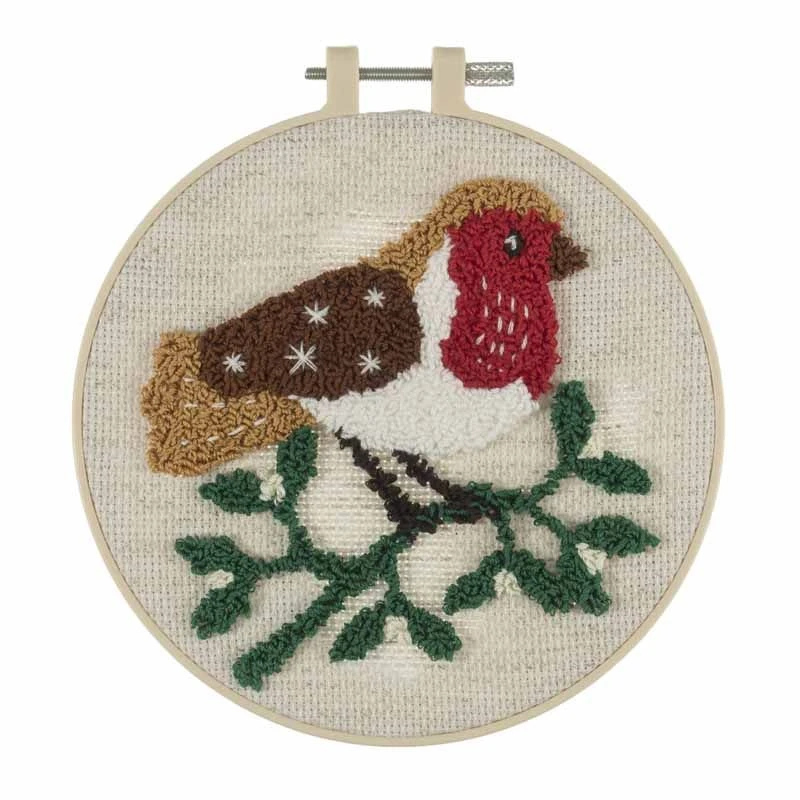 Embroidery Punch Needle Kit With Hoop | Robin 5 Embroidery Punch Needle Kit With Hoop | Robin - Image 3