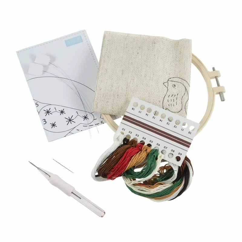 Embroidery Punch Needle Kit With Hoop | Robin 4 Embroidery Punch Needle Kit With Hoop | Robin - Image 2