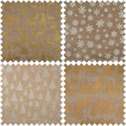 Christmas Fabric Mini Roll 2m X 28cm | 4 Roll Bundle - Festive 2 -Arts and Crafts E109047 1