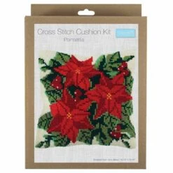 Cross Stitch Cushion Kit | Poinsettia