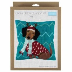 Cross Stitch Cushion Kit | Festive Dog