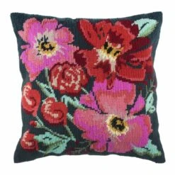 Half Stitch - Tapestry Cushion Kit | Painted Floral -Arts and Crafts E109058 05 3