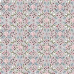 Winter In Bluebell Wood Lewis & Irene Flannel | Winter Floral Grey