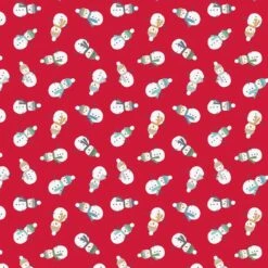 Snow Day Flannel Lewis & Irene | Scattered Snowmen Red
