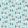 Snow Day Flannel Lewis & Irene | Snowy Houses Icy Blue -Arts and Crafts E110280 F36 2 1