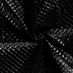 Quilted Coating Fabric | Foiled Crosshatch Black -Arts and Crafts E110639 069 1
