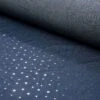 Sparkling Chambray Fabric | Gold Metallic Mini Star On Dark Blue -Arts and Crafts dark blue chambray gold metallic mini star main 6 h3028 008