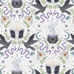 Cast A Spell Lewis & Irene Fabric | Spell Caster Cream Silver Metallic