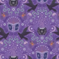 Cast A Spell Lewis & Irene Fabric | Spell Caster Purple Silver Metallic