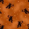 Cast A Spell Lewis & Irene Fabric | Flying Witches Orange Silver Metallic -Arts and Crafts e109881 a722 1 1