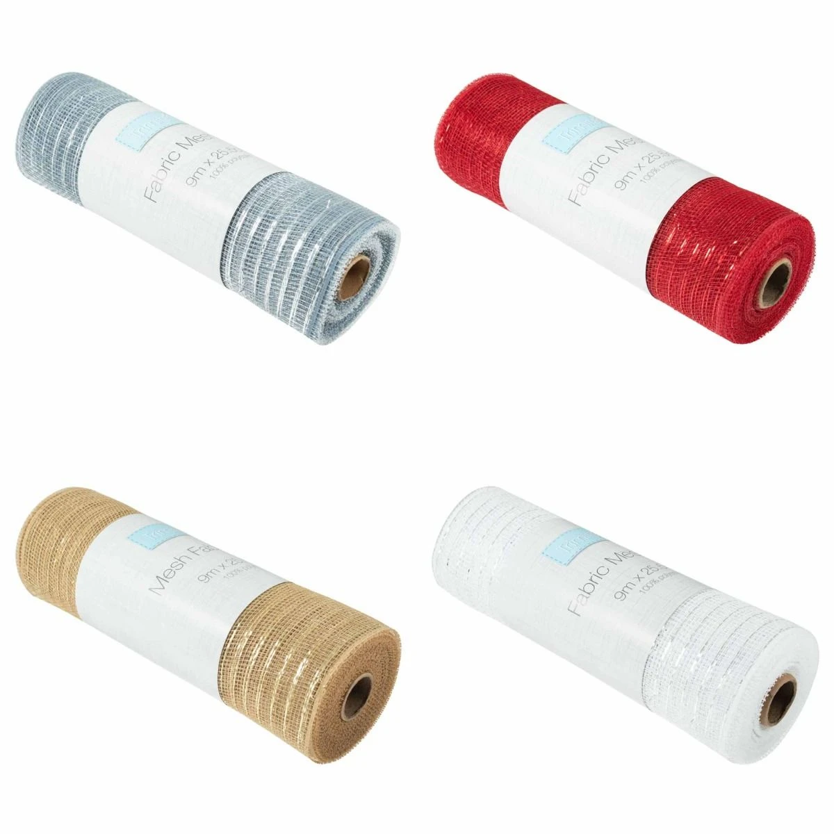 Metallic Mesh Fabric Roll 9m X 25.5cm | 4 Roll Bundle Special 3 Metallic Mesh Fabric Roll 9m X 25.5cm | 4 Roll Bundle Special