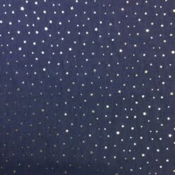 Sparkling Chambray Fabric | Gold Metallic Mini Star On Dark Blue -Arts and Crafts h3028 008 1
