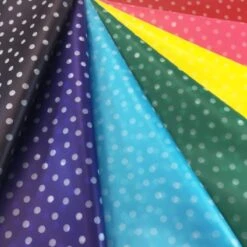 PU Printed Waterproof Raincoat Fabric | Spots Green -Arts and Crafts img 1441 5