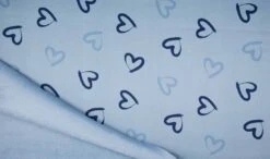 Lizzy Sweatshirt Fabric | Hearts Dusty Blue -Arts and Crafts lizzie fleece fabric heart dusty blue main 106514 2